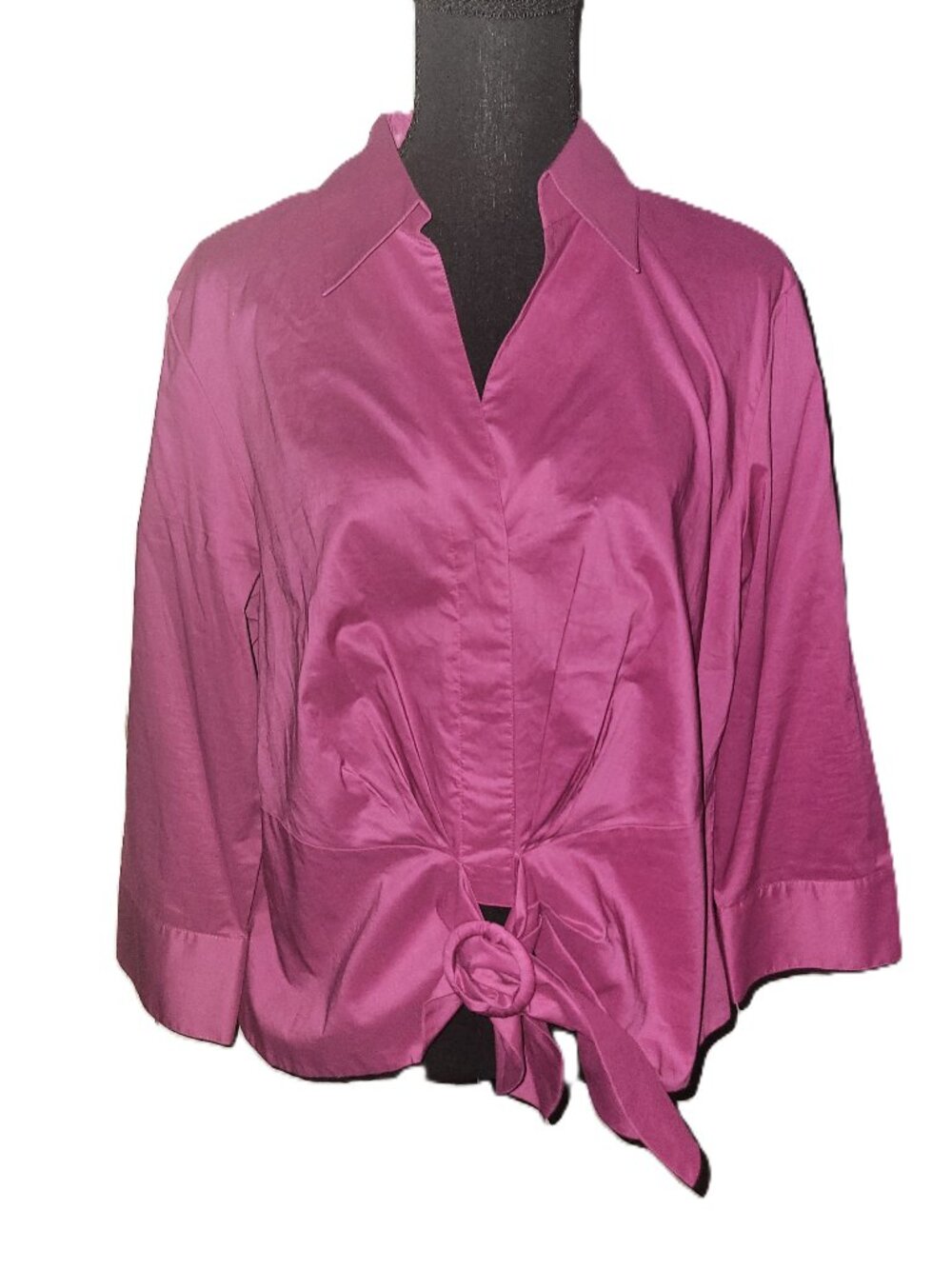 Lafayette Pink Collared Cinch-Waist Blouse - 14